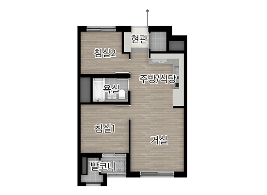 44㎡ 확장형 평면도